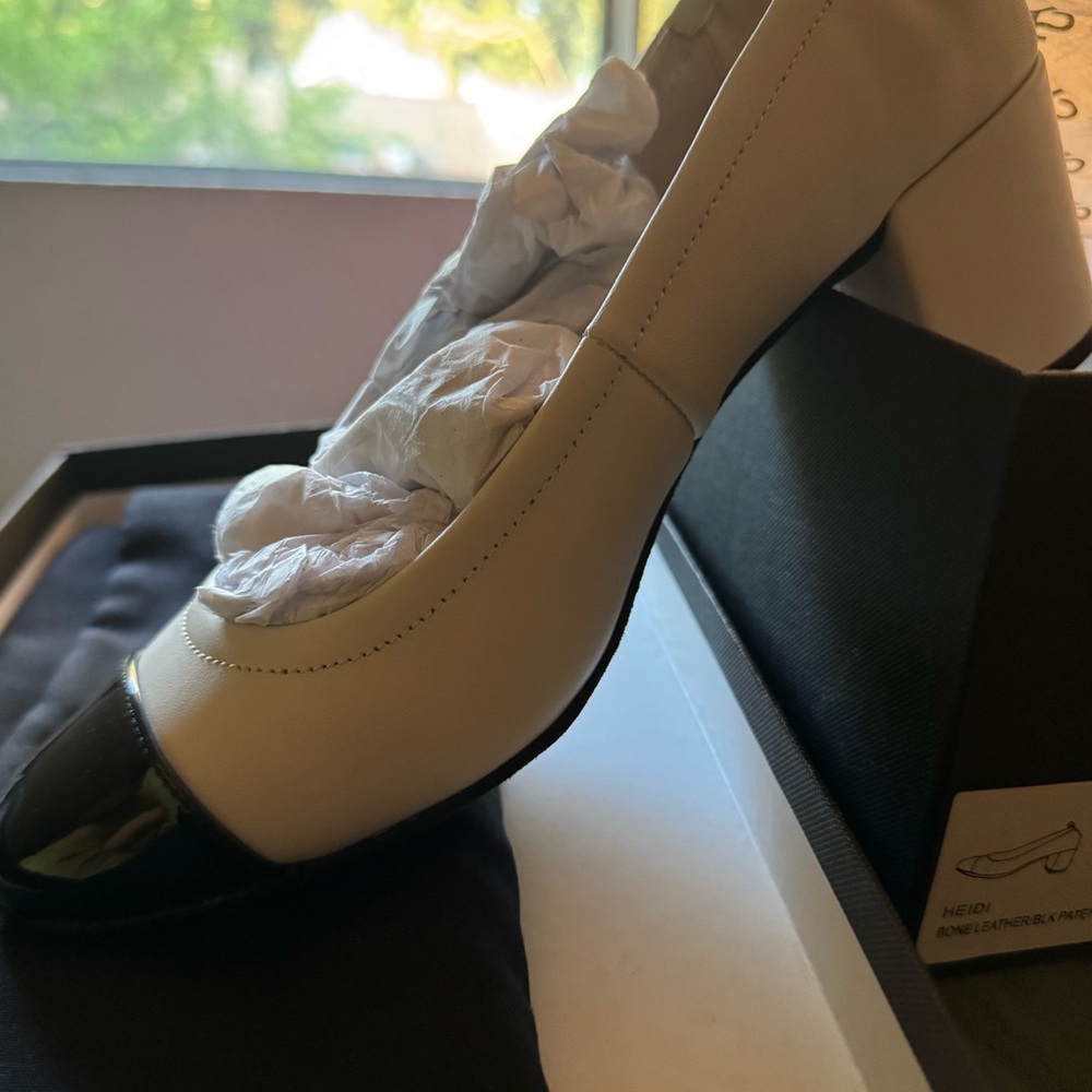 Yosi Samra Black and Cream HEIDI Heels